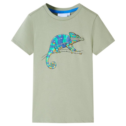 vidaXL T-shirt med korta ärmar för barn ljus khaki 140