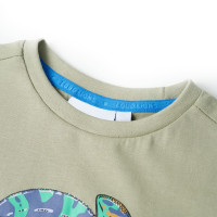 Produktbild för T-shirt med korta ärmar för barn ljus khaki 140