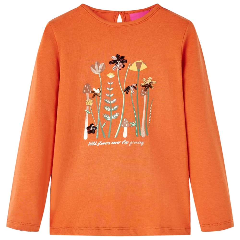 Produktbild för T-shirt med långa ärmar för barn stark orange 116