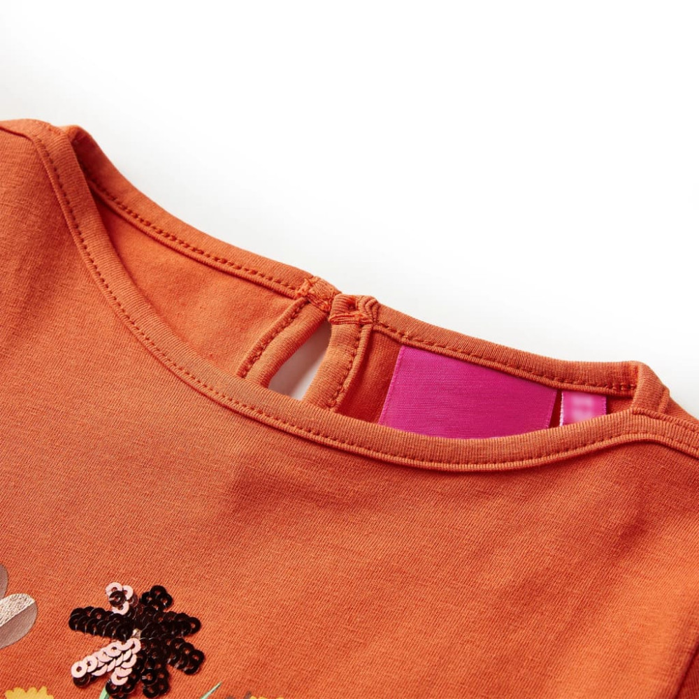 Produktbild för T-shirt med långa ärmar för barn stark orange 116