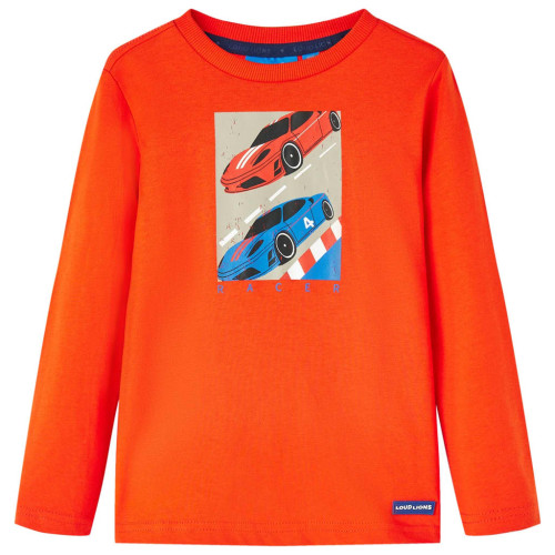 vidaXL T-shirt med långa ärmar för barn stark orange 128