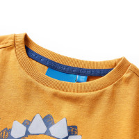 Produktbild för T-shirt med långa ärmar för barn mörk ockra 140