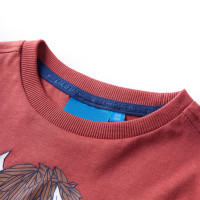 Produktbild för T-shirt med långa ärmar för barn ljusröd 140
