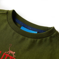 Produktbild för T-shirt med långa ärmar för barn mörk khaki 116