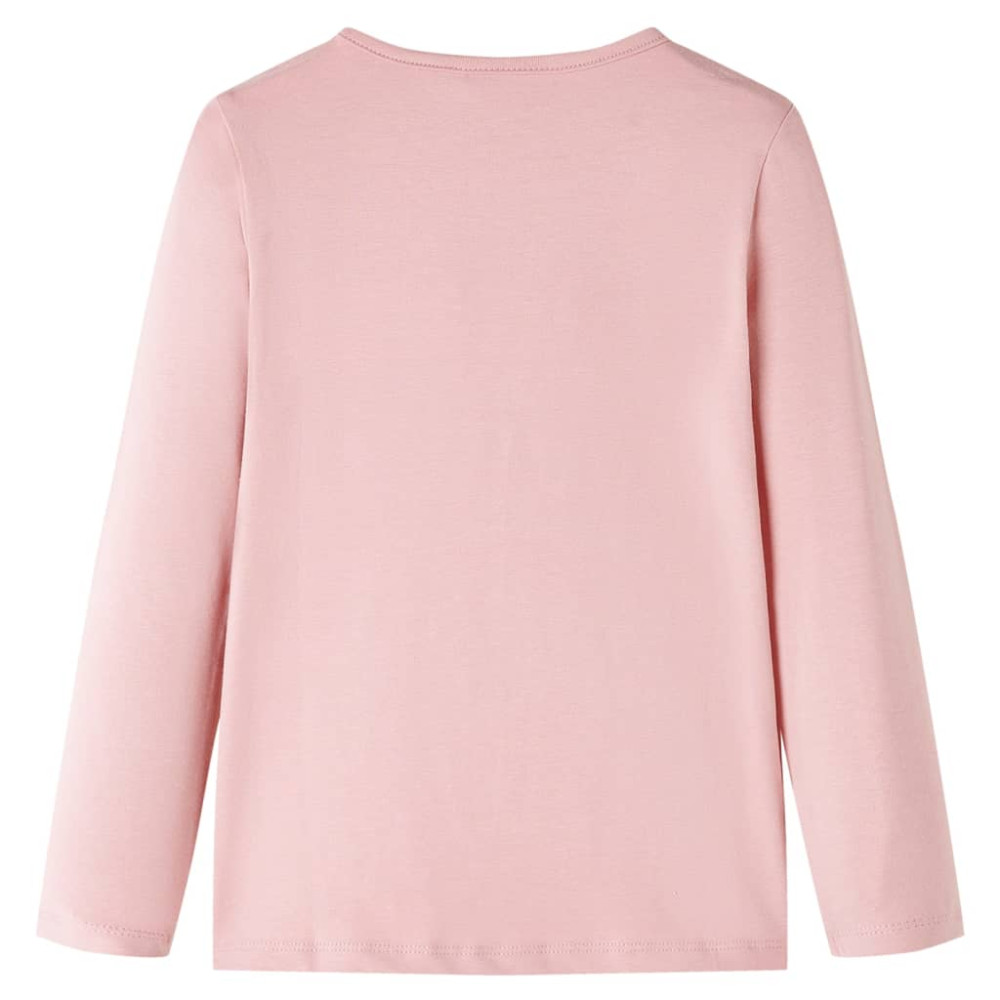 Produktbild för T-shirt med långa ärmar för barn ljusrosa 128