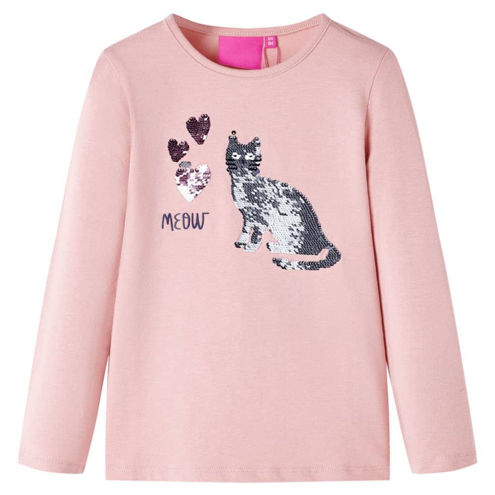 Produktbild för T-shirt med långa ärmar för barn ljusrosa 104
