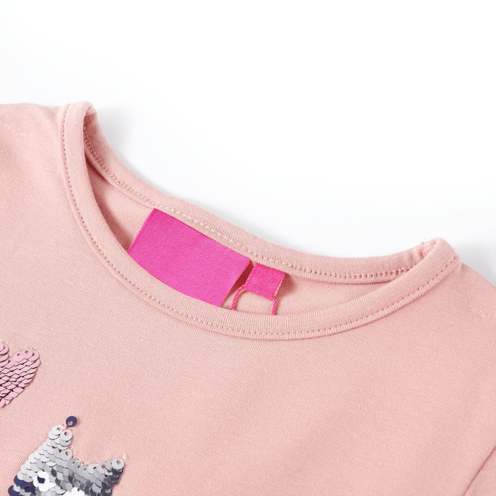 Produktbild för T-shirt med långa ärmar för barn ljusrosa 104