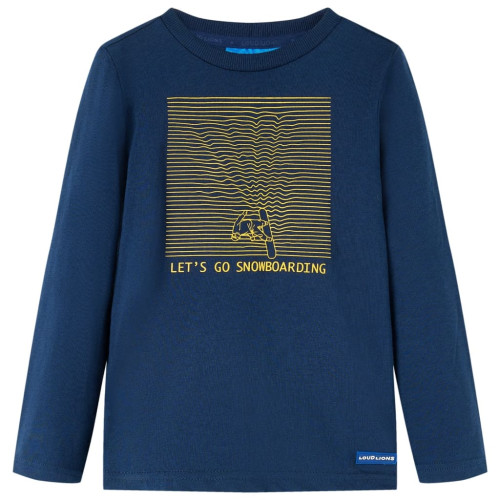 vidaXL T-shirt med långa ärmar för barn marinblå 92