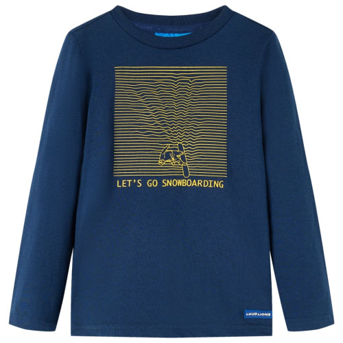 vidaXL T-shirt med långa ärmar för barn marinblå 116