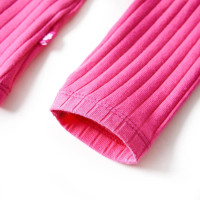 Produktbild för T-shirt med långa ärmar för barn ribbstickad stark rosa 116