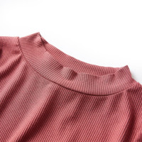 Produktbild för T-shirt med långa ärmar för barn polokrage ljusröd 92