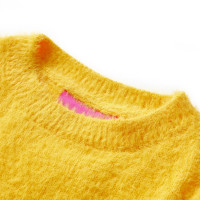 Produktbild för Stickad tröja för barn mörk ockra 116