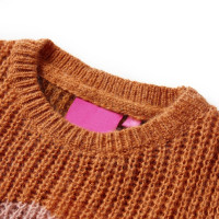 Produktbild för Stickad tröja för barn konjaksbrun 92