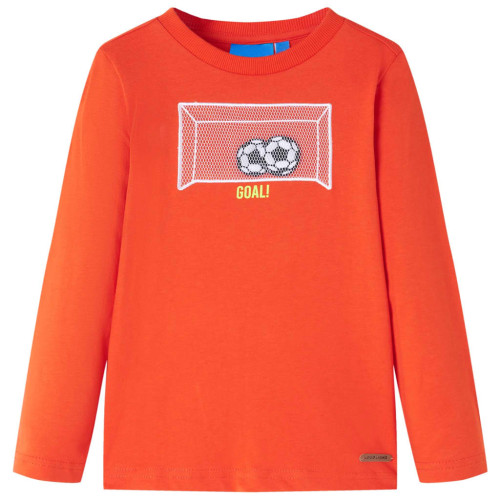 vidaXL T-shirt med långa ärmar för barn stark orange 104