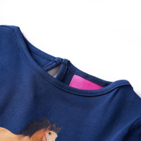 Produktbild för T-shirt med långa ärmar för barn marinblå 128