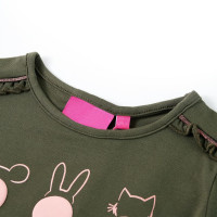 Produktbild för T-shirt med långa ärmar för barn khaki 104