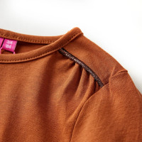 Produktbild för T-shirt med långa ärmar för barn konjaksbrun 104