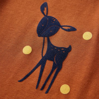 Produktbild för T-shirt med långa ärmar för barn konjaksbrun 128