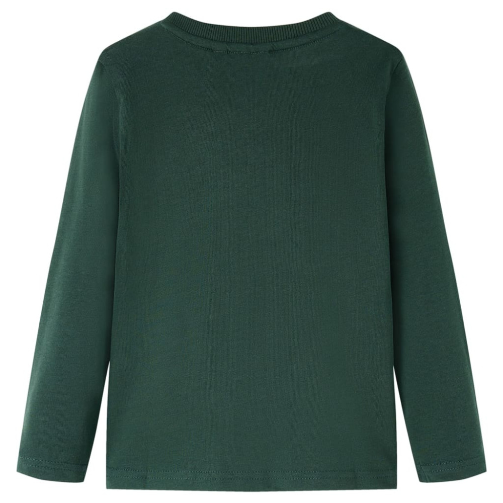 Produktbild för T-shirt med långa ärmar för barn mörkgrön 92