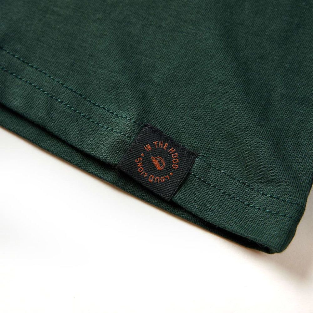 Produktbild för T-shirt med långa ärmar för barn mörkgrön 92