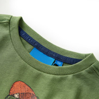 Produktbild för T-shirt med långa ärmar för barn ljus khaki 128