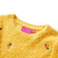 Produktbild för Stickad tröja för barn ockra 92
