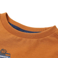 Produktbild för T-shirt med långa ärmar för barn mörk ockra 128