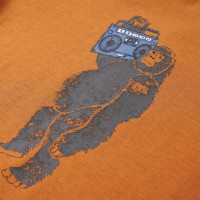 Produktbild för T-shirt med långa ärmar för barn mörk ockra 128