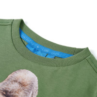 Produktbild för T-shirt med långa ärmar för barn ljus khaki 140