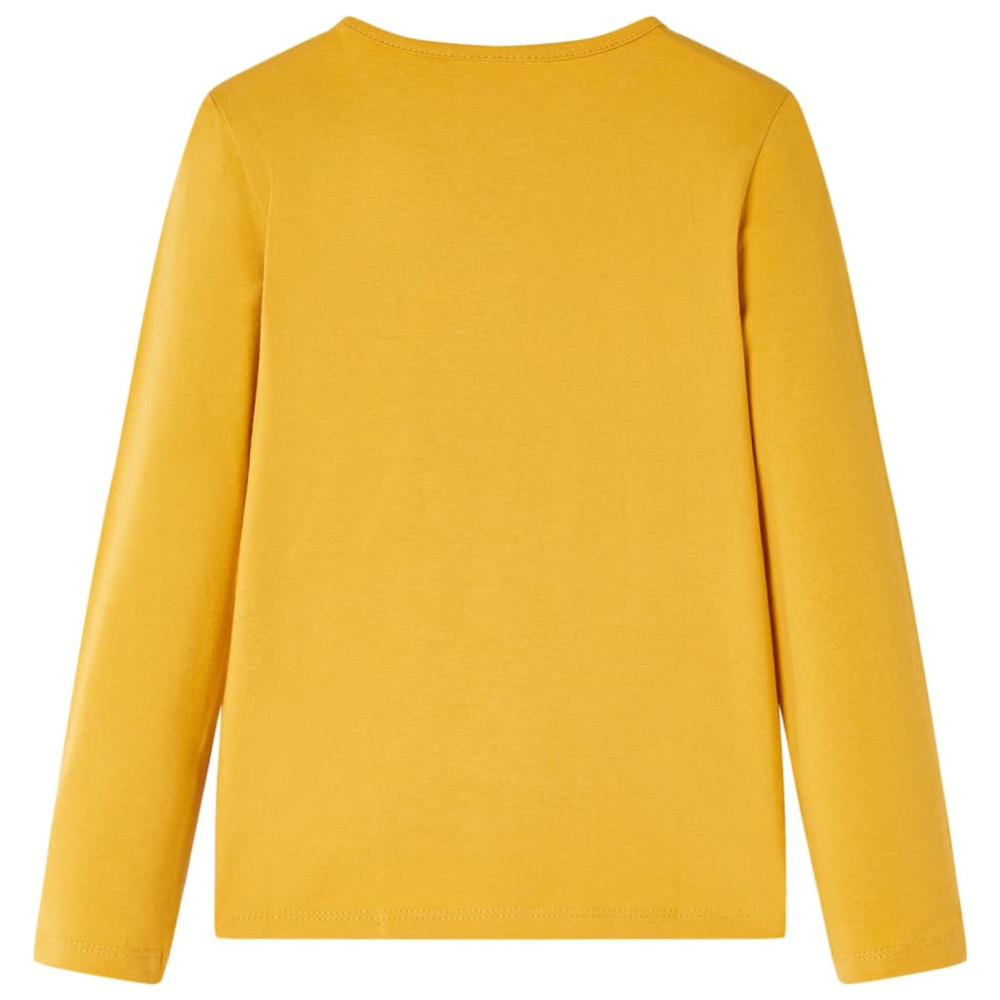 Produktbild för T-shirt med långa ärmar för barn mörk ockra 104