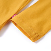 Produktbild för T-shirt med långa ärmar för barn mörk ockra 104