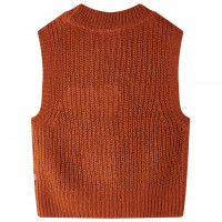 Produktbild för Stickad tröja för barn konjaksbrun 128