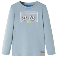 Produktbild för T-shirt med långa ärmar för barn ljusblå 128