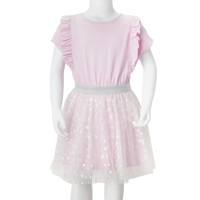 Produktbild för Volangklänning för barn ljusrosa 92