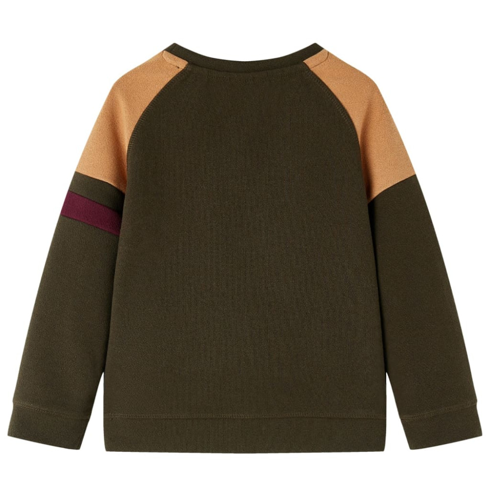 Produktbild för Tröja för barn mörk khaki och beige 140