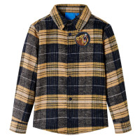 Produktbild för Flanellskjorta för barn gul och svart 104