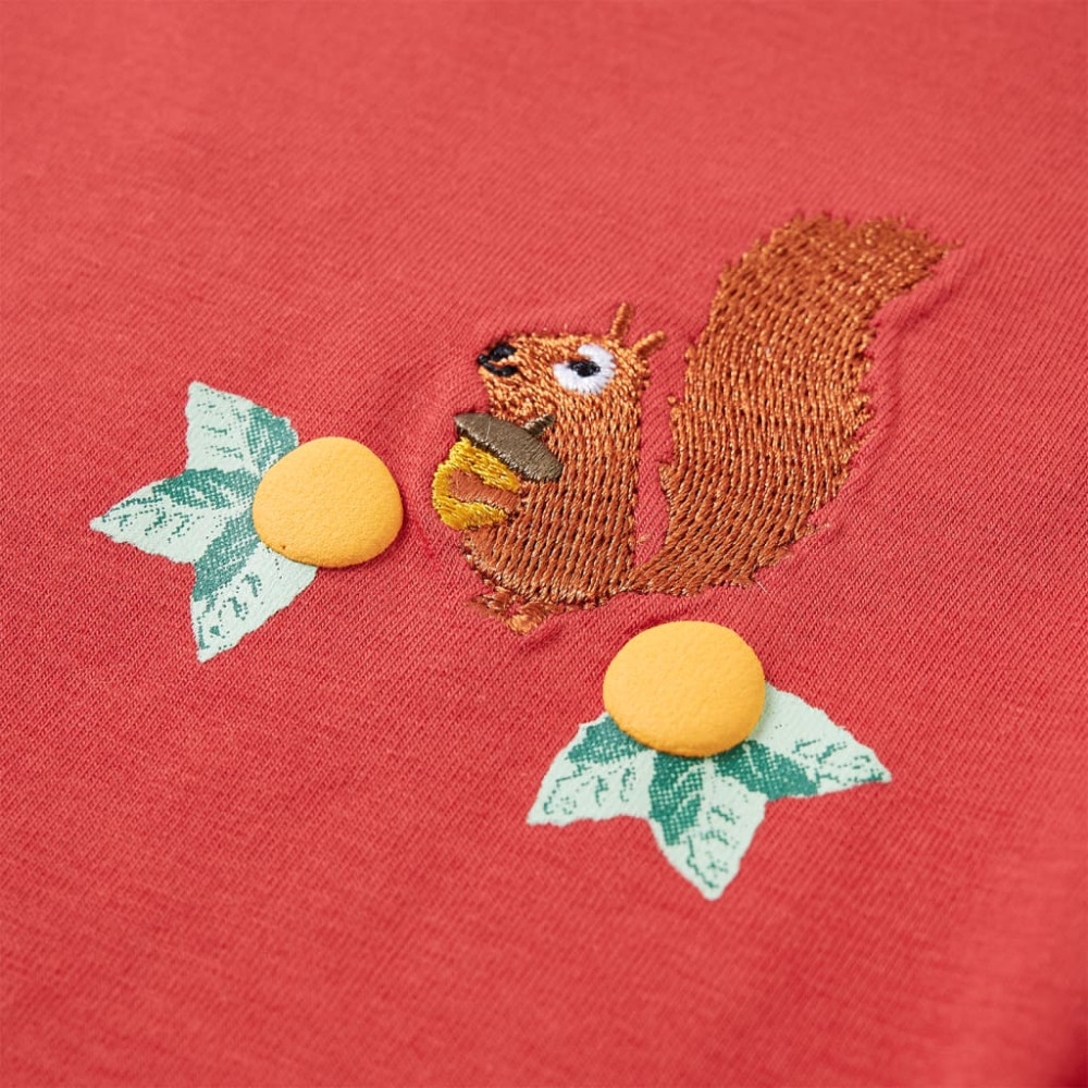 Produktbild för T-shirt med långa ärmar för barn ljusröd 92