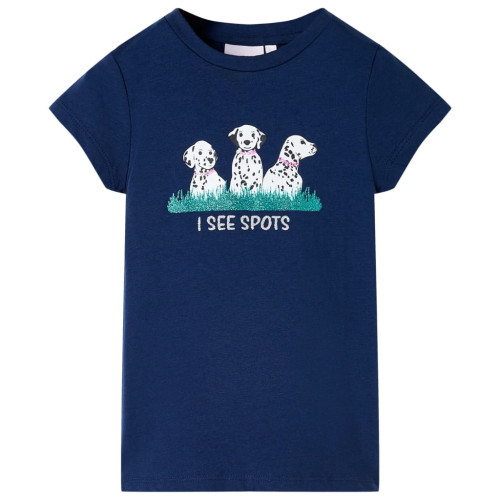 vidaXL T-shirt för barn marinblå 116