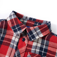 Produktbild för Flanellskjorta för barn röd och marinblå 116