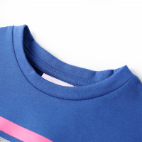 Produktbild för Klänning för barn med dragsko koboltblå 128