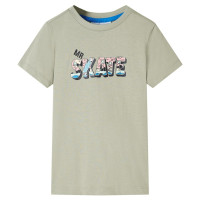 Produktbild för T-shirt för barn ljus khaki 140