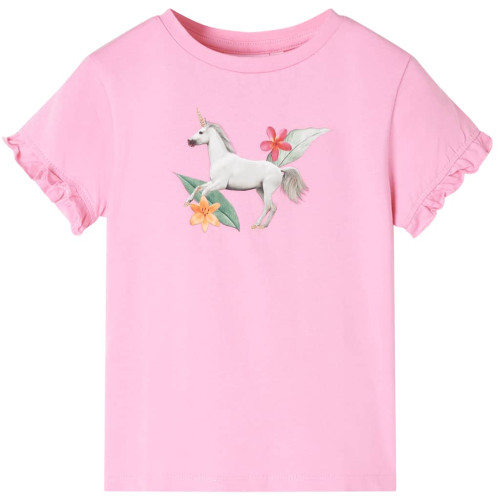 vidaXL T-shirt med korta ärmar för barn ljus rosa 116