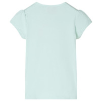 Produktbild för T-shirt med formade ärmar för barn ljus mintgrön 128