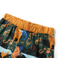 Produktbild för Pyjamas med långa ärmar för barn mörkgrön 116