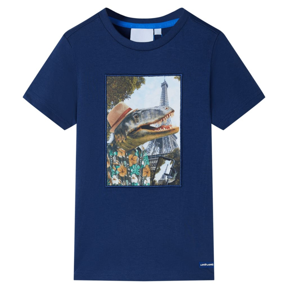 Produktbild för T-shirt för barn mörkblå 116
