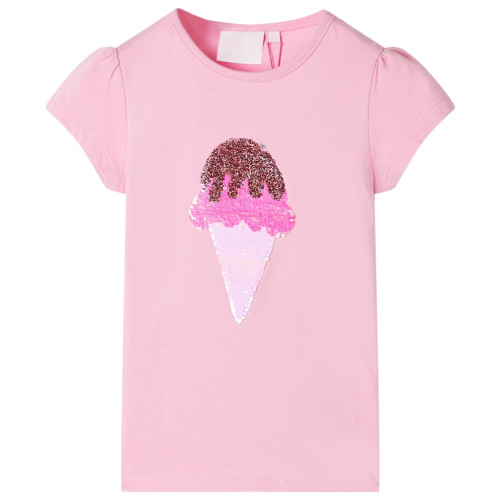 vidaXL T-shirt för barn ljus rosa 128