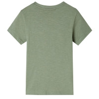 Produktbild för T-shirt med korta ärmar för barn ljus khaki 104