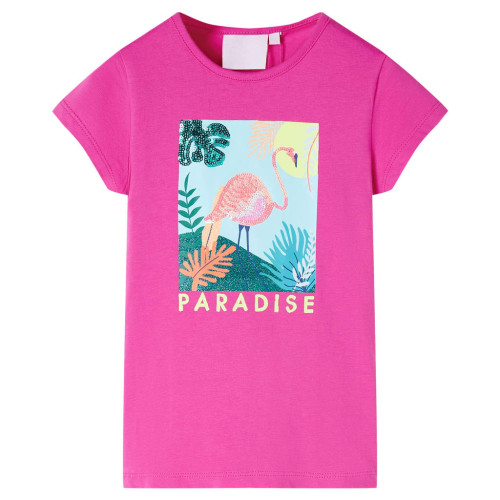 vidaXL T-shirt för barn mörk rosa 116