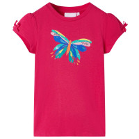 Produktbild för T-shirt för barn stark rosa 140