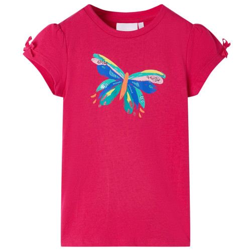 vidaXL T-shirt för barn stark rosa 140